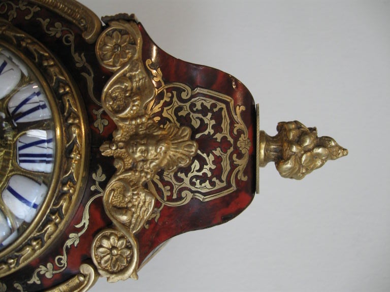 French FRENCH TORTOISE AND BRONZE ORMOLU CLOCK