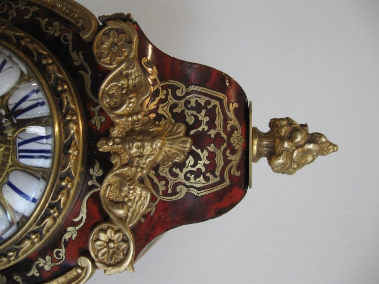 French FRENCH TORTOISE AND BRONZE ORMOLU CLOCK