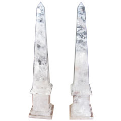 Pair of Hand Polished Rock Crystal Obelisks Pair of Hand Polished Rock Crystal Obelisks