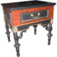 HAND CARVED FAUX TORTOISE SHELL SINGLE TABLE