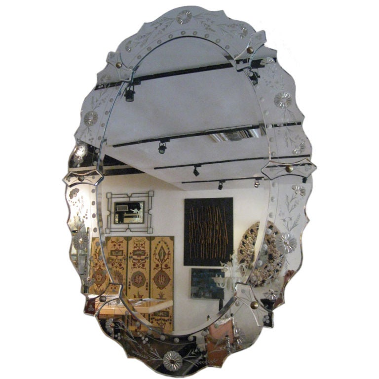 REVERSE HAND CARVED  VENETIAN MIRROR