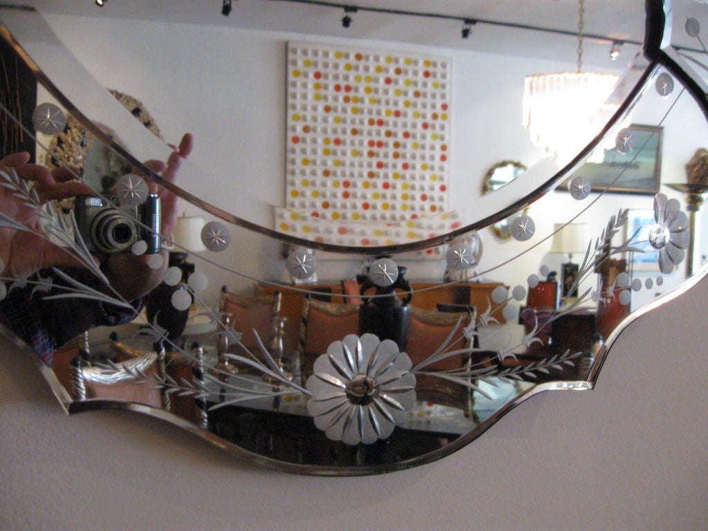 REVERSE HAND CARVED  VENETIAN MIRROR 1