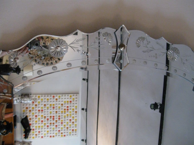 REVERSE HAND CARVED  VENETIAN MIRROR 2