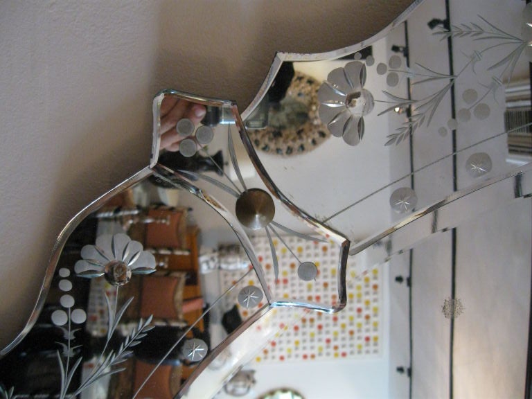 REVERSE HAND CARVED  VENETIAN MIRROR 3