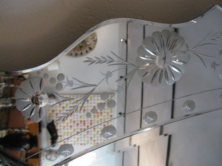 REVERSE HAND CARVED  VENETIAN MIRROR 4