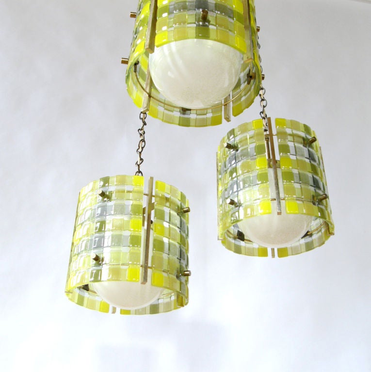 Plated Higgins Glass ceiling fixture