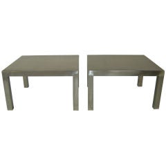 Pair of Maria Pergay Stainless Steel Coffee or Side Tables