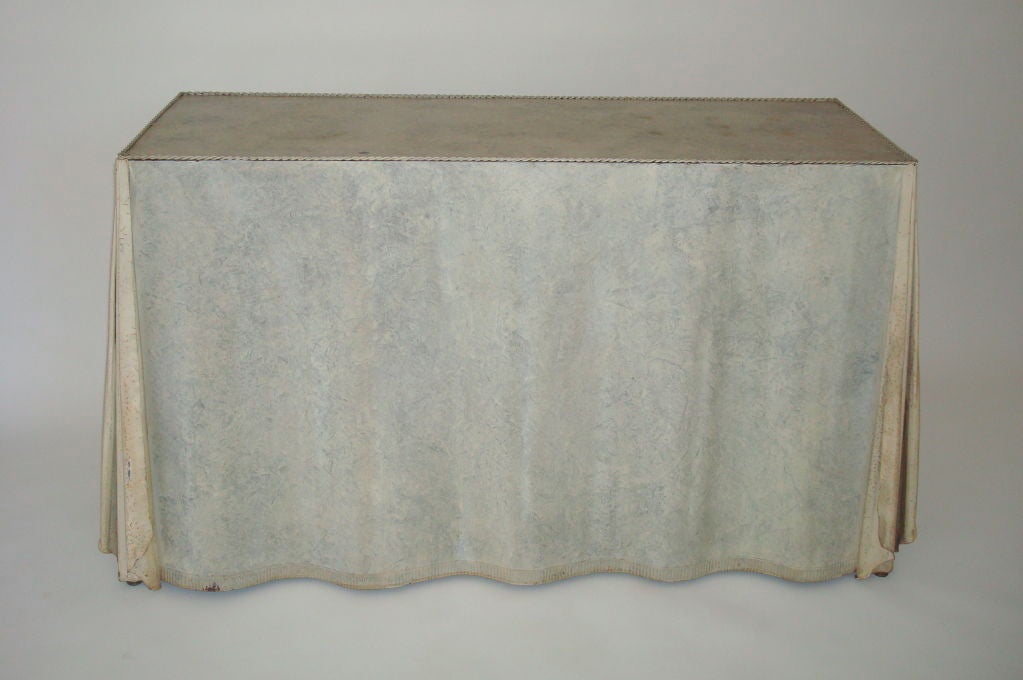 Skirted Galvanized Steel Console Table in the Style of Dickinson 2