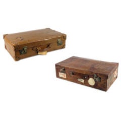 Two English Leather Suitcase.