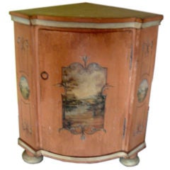 ITALIAN 19TH CENTURY CORNER CABINET WITH PAINTED DECORATION