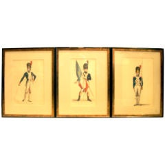 SET OF THREE 19TH CENTURY HAND COLORED ENGRAVINGS