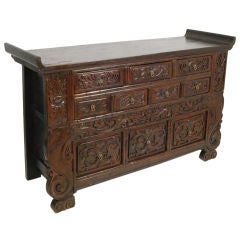 Heavily Carved Chinese Sideboard