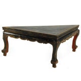Antique Triangular Table with Parquetry Inlay