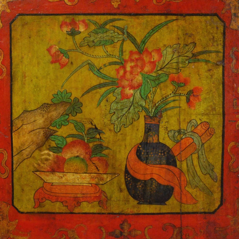 19th Century Painted Tibetan Cabinet