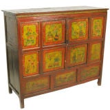 Antique Painted Tibetan Cabinet