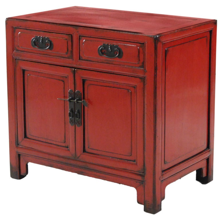 Red Lacquer Chest at 1stdibs