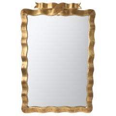 Hand Carved Gold Leafed Ribbon Mirror