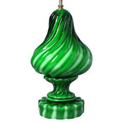 Unusual and  Beautiful Green Murano Lamp