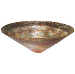Large Irridized Glass Bowl by Higgins