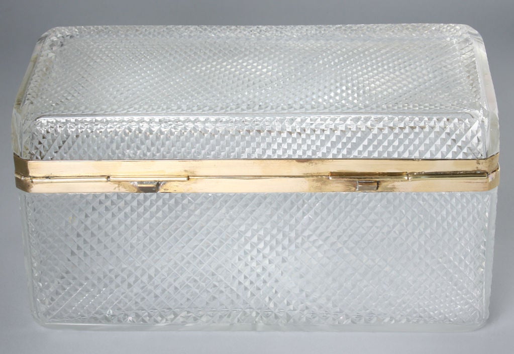 Mid-20th Century Large Cut Crystal Dresser Box