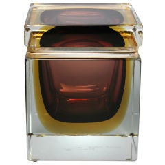 Italian Glass Murano Somerso Box