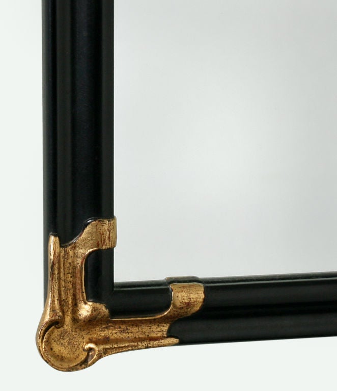 Carved Black and Gold Mirror