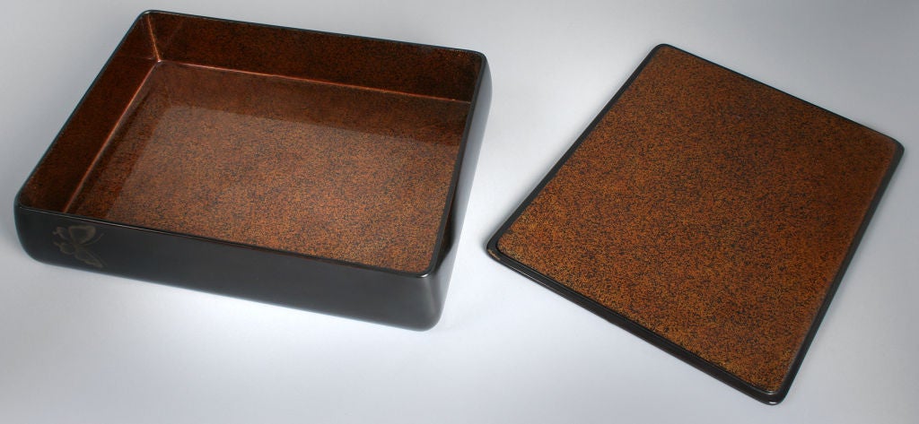 20th Century Large Japanese Lacquered Box with a Butterfly Motif