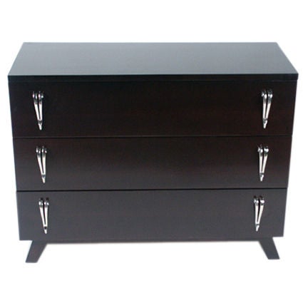 1940s, Chest of Drawers with Nickel Hardware For Sale