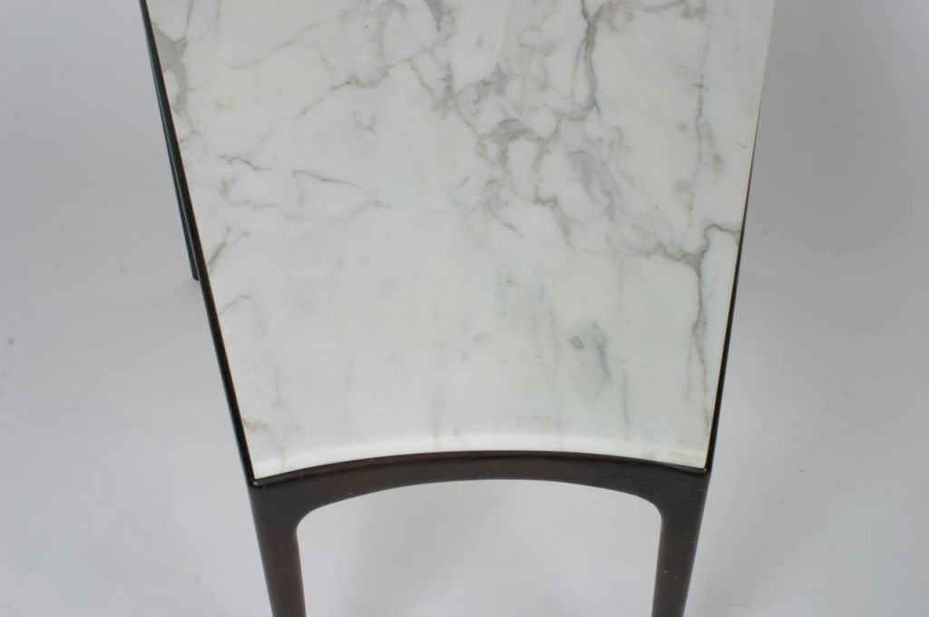 Mid-20th Century 1950's Elegant marble top wedge shaped table
