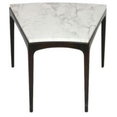 1950's Elegant marble top wedge shaped table