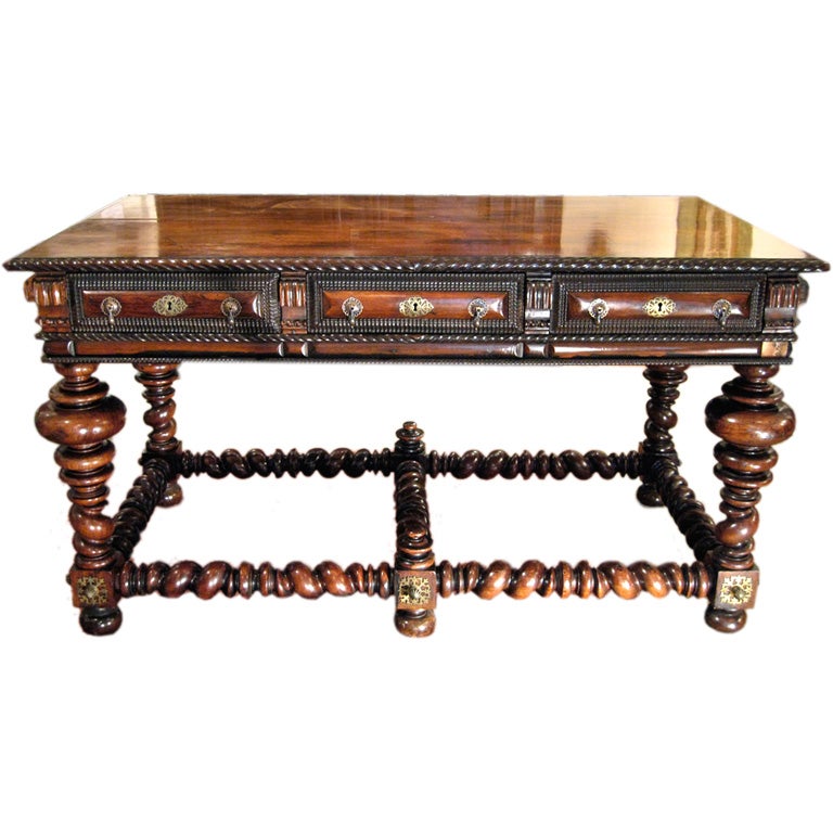 Fine 18th c. Portuguese rosewood library table at 1stDibs