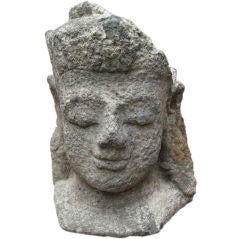 Burmese granite Buddha head