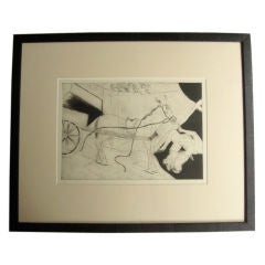 FRANCISCO TOLEDO "The Cart Driver" etching