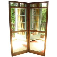 French 40
s 2-part walnut and mirror screen