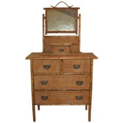 Antique Edwardian Bamboo chest of drawers