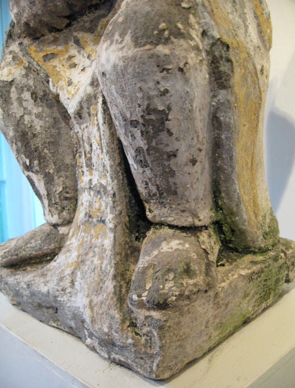 Stone Balinese carving of Hermaphroditic River Deity