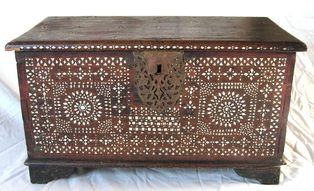 Syrian Two 17th c. Ottoman inlaid table chests For Sale