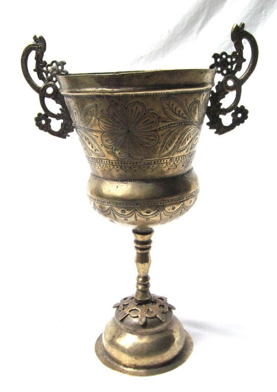 Peruvian Fine pair of large Spanish Colonial Chalices For Sale