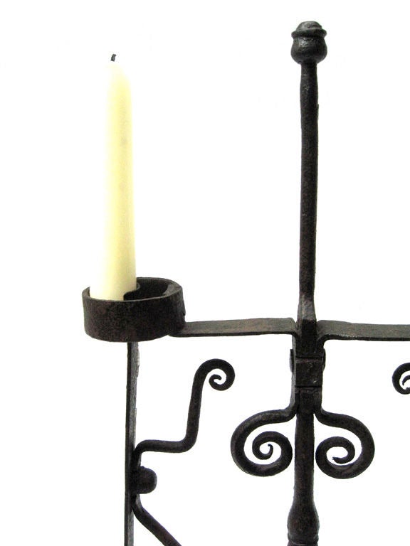 Fine 17th c. Spanish wrought iron Candlestick In Excellent Condition For Sale In Summerland, CA