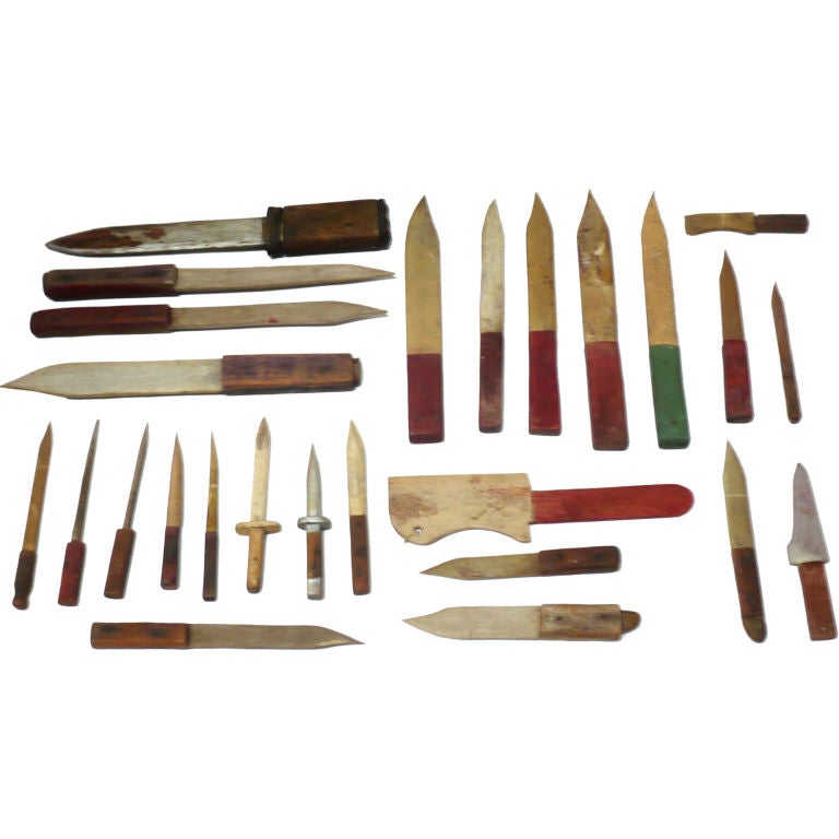 American folk art wood knives For Sale at 1stDibs