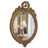 19th century French gilt oval mirror