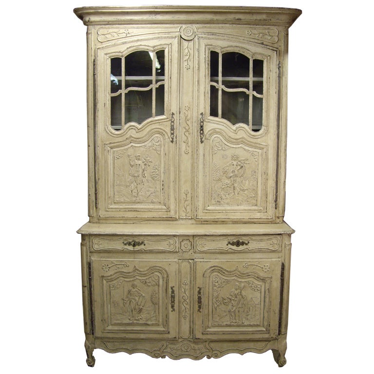 Louis XV painted buffet deux corps