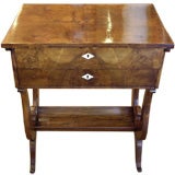 19th c. French Empire walnut sewing table