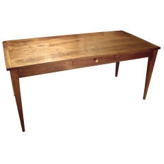 Antique 19th c. walnut French farm table