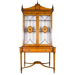 Yorkshire House Adams style painted Bookcase with Glass Doors