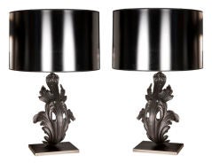 Antique Pair of 19th century Iron Architectural Fragment Table Lamps