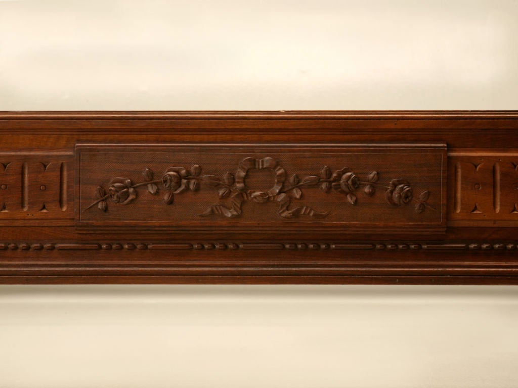 c.1880 French Hand-Carved Walnut Bed with Cherubs 3