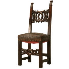 c.1880 Hand-Carved Spanish Oak Side Chair