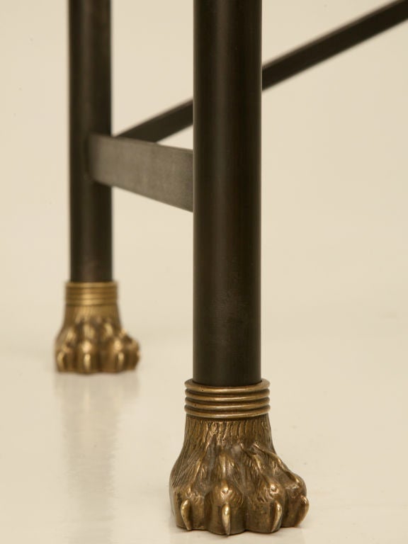 Table console en acier inoxydable et bronze fabriquée à Chicago dans toutes les dimensions, finitions optionnelles en vente 1