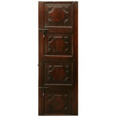Antique c.1820 Solid French Cherry 4 Panel Cellar or Pantry Door